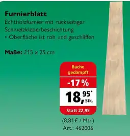 Holz Possling Furnierblatt - Buche gedämpft Angebot