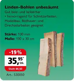 Holz Possling Linden-Bohlen unbesäumt Angebot