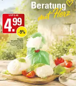 WEZ Burrata im grünen Blatt Angebot