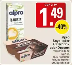 WEZ alpro Soya- oder Haferdrink oder Dessert Angebot
