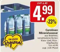 WEZ Carolinien Mineralwasser Angebot