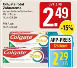 WEZ Colgate Total Zahncreme Angebot