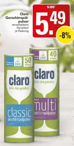 WEZ Claro Geschirrspülpulver Angebot