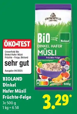 Lidl BIOLAND Dinkel Hafer Müsli Früchte-Feige Angebot