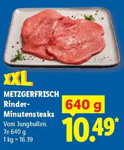 Lidl METZGERFRISCH Rinder- Minutensteaks Angebot