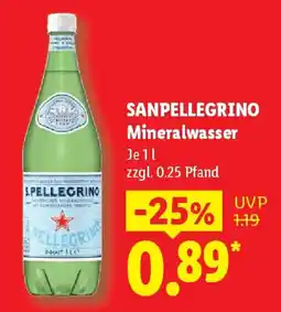 Lidl SANPELLEGRINO Mineralwasser Angebot