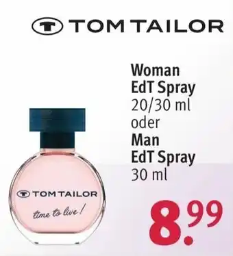 Rossmann Tom Tailor Woman EdT Spray 20/30ml oder Man EdT Spray 30ml Angebot