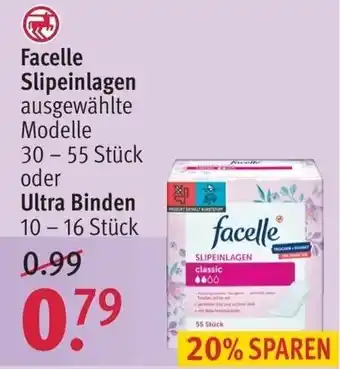 Rossmann Facelle Slipeinlagen 30-55 Stück oder Ultra Binden 10-16 Stück Angebot