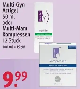 Rossmann Multi Gyn Actigel 50ml oder Multi Mam Kompressen 12 Stück Angebot