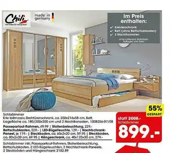 Möbel Martin Chili Schlafzimmer Erle Teilmassiv Angebot