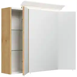Netto Marken-Discount Spiegelschrank 80cm inkl. Design LED-Lampe und Glasböden weiss hochglanz Angebot