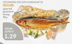 Edeka Struve FRIESENKRONE RAUCHERFISCHMANUFAKTUR BÜCKLING ganze heiß geräucherte Heringe Angebot