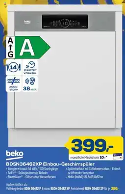 Euronics XXL Beko BDSN36462XP Einbau-Geschirrspüler Angebot