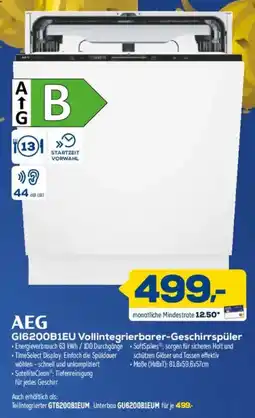 Euronics XXL AEG GI6200B1EU Vollintegrierbarer-Geschirrspüler Angebot