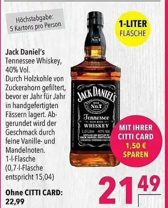 CITTI Markt Jack Daniel's Angebot