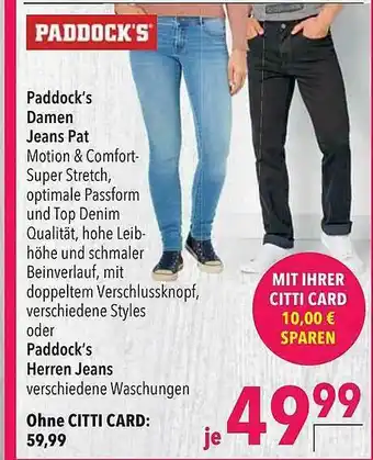 CITTI Markt Paddock's Damen Jeans Pat Oder Herren Jeans Angebot