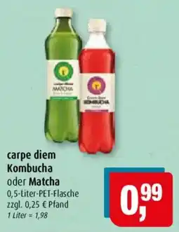 Markant carpe diem Kombucha oder Matcha Angebot