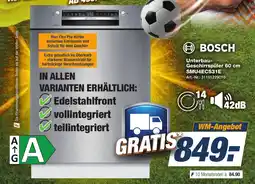 Expert Technomarkt BOSCH Unterbau-Geschirrspüler 60 cm SMU4ECS31E Angebot