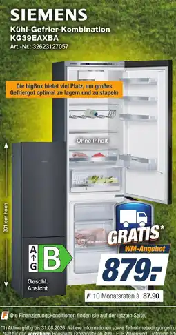 Expert Technomarkt SIEMENS Kühl-Gefrier-Kombination KG39EAXBA Angebot