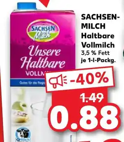 Kaufland SACHSEN-MILCH Haltbare Vollmilch Angebot