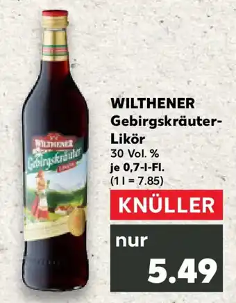 Kaufland WILTHENER Gebirgskräuter-Likör Angebot
