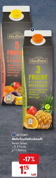 Aldi Süd Rio D'Oro® Mehrfruchtdirektsaft je 1-l-Packung Angebot