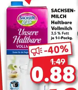 Kaufland SACHSEN-MILCH Haltbare Vollmilch Angebot