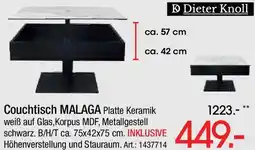 Zurbrüggen Dieter Knoll Couchtisch Malaga Angebot