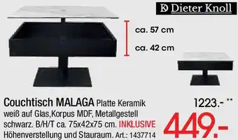 Zurbrüggen Dieter Knoll Couchtisch Malaga Angebot
