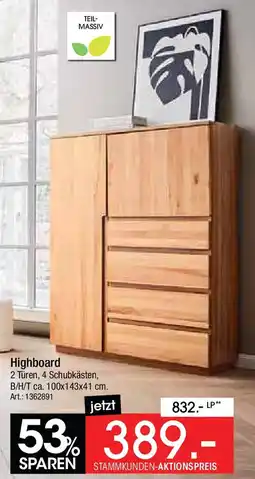 Zurbrüggen Linea Natura Highboard Angebot