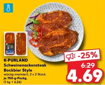 Kaufland K-PURLAND Schweinenackensteak Bockbier Style Angebot