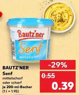 Kaufland BAUTZ'NER Senf mittelscharf Angebot