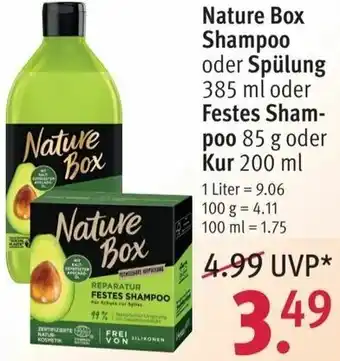 Rossmann Nature Box Shampoo oder Spülung 385ml oder Festes Shampoo 85g oder Kur 200ml Angebot