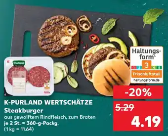 Kaufland K-PURLAND WERTSCHÄTZE Steakburger Angebot