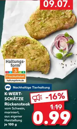 Kaufland K-WERT-SCHÄTZE Rückensteak vom Schwein Angebot