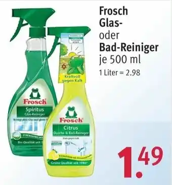 Rossmann Frosch Glas oder Bad Reiniger 500ml Angebot