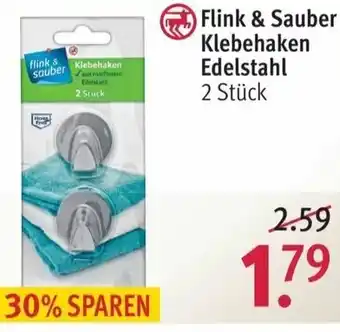 Rossmann Flink & Sauber Klebehaken Edelstahl 2 Stück Angebot