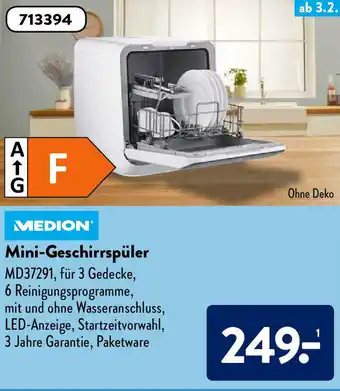 Aldi Süd Medion® Mini-Geschirrspüler Angebot