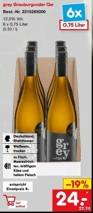 Netto Marken-Discount Grey Grauburgunder Qw 6x0,75L Angebot