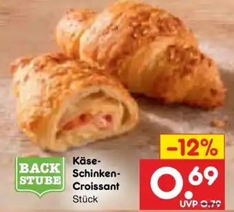 Netto Marken-Discount BACKSTUBE Käse-Schinken-Croissant Angebot