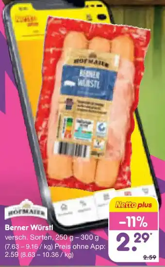 Netto Marken-Discount Berner Würstl Angebot