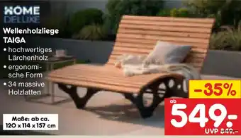 Netto Marken-Discount HOME DELUXE Wellenholzliege TAIGA Angebot