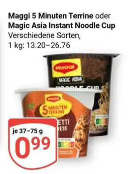 Globus Maggi 5 Minuten Terrine oder Magic Asia Instant Noodle Cup Angebot