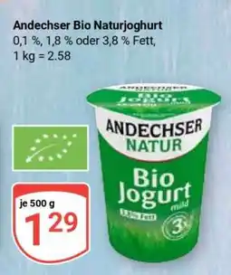 Globus Andechser Bio Naturjoghurt Angebot