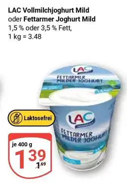 Globus LAC Vollmilchjoghurt Mild oder Fettarmer Joghurt Mild Angebot