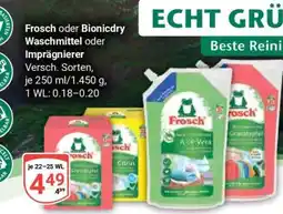 Globus Frosch oder bionicdry Waschmittel oder Imprägnierer Angebot