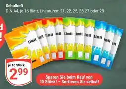 Globus Schulheft Angebot