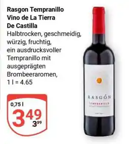Globus Rasgón Tempranillo Vino de La Tierra de Castilla Angebot