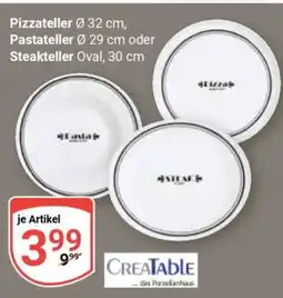 Globus Pizzateller Ø 32 cm, Pastateller Ø 29 cm oder Steakteller Oval, 30 cm Angebot