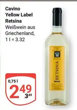 Globus Cavino Yellow Label Retsina Angebot